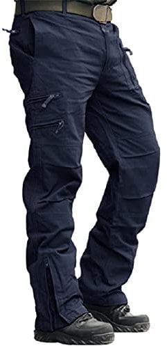 MAGCOMSEN Männer Cargohose Outdoor Tactical Hose Atmungsaktiv Ripstop Arbeitshose mit 8 Taschen Herren US Armee Hose Jagdhose Frühling Cargo Jeans Dunkelblau 34