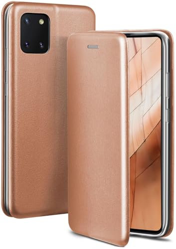 ONEFLOW Business Case für Samsung Galaxy Note 10 Lite Handyhülle klappbar mit Standfunktion, Klapphülle Flipcase Cover Dünn, PU Leder Hülle mit Kartenfach, 360 Grad Schutzhülle, Rosegold