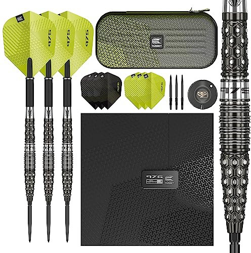Target Darts 975 03 97.5% Wolfram Swiss Point Steeldarts-Set (23gr - Dartpfeile), Schwarz und Grün