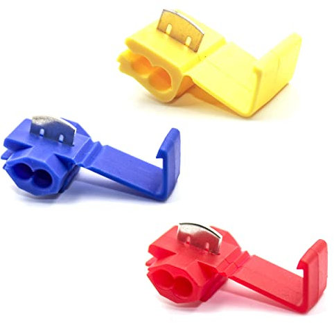 60PCS Solderless Quick Splice Wire Connectors, 22-10 AWG Scotch Lock Snap Electrical Wire Connector(22-18AWG Red 20PCS, 18-14AWG Blue 30PCS, 12-10AWG Yellow 10PCS)