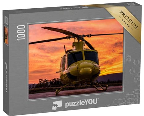 puzzleYOU: Puzzle 1000 Teile „Hubschrauber im spektakulären Sonnenuntergang“ – aus der Puzzle-Kollektion Fahrzeuge