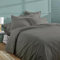 Duquennoy & Lepers 1867 Linge de lit- Parure de Lit 200x200 cm – Housse de Couette 200x200 cm avec Rabat et 2 Taies d’Oreiller 63x63 cm en Percale de Coton 80 Fils de Qualité – Uni Gris