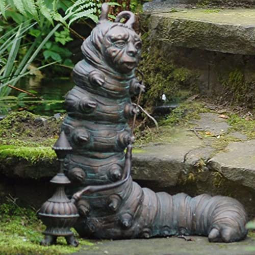 PW TOOLS Vintage Wunderland-Gartenskulptur, Alice im Wunderland, Gartenornament, Gusssteingarten, stehend, Häschen-Statue, Ornament, Innen- und Außenbereich, Terrasse, Figur, Garten-Ornament