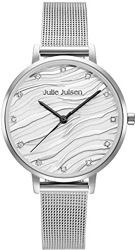 Julie Julsen JJW1396SME Wave Uhr Damenuhr Edelstahl 3 bar Analog Silber
