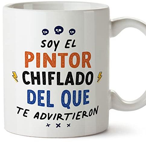 MUGFFINS Tazas para PINTOR hombre - En Español - Todos te advirtieron - 11 oz / 330 ml - Regalo original y divertido