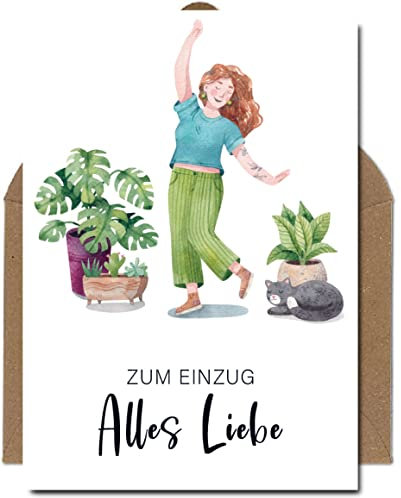 The Life Barn Postkarte mit Umschlag Alles Liebe zum Einzug Glückwunschkarte