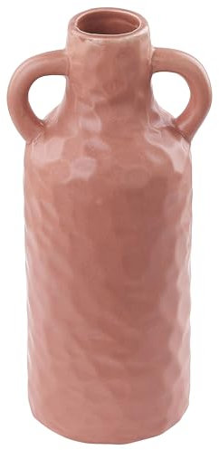 Dekorative Blumenvase Keramik Wohnzubehör 24 cm Rosa Drama