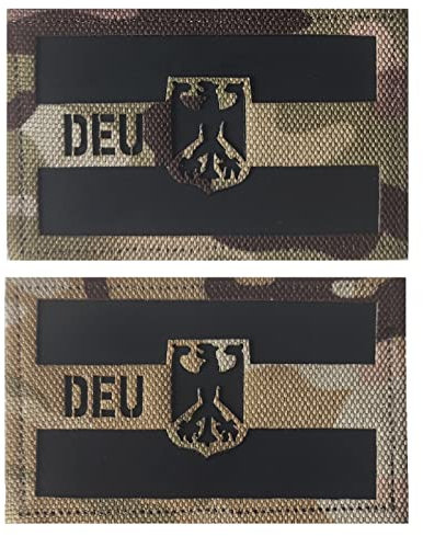 AXEN Reflective Germany Flag Patch, German IR Flag Tactical Patches Hook and Loop Applique for Military Uniform Tactical Bag Jacket Jeans Hat, Camo