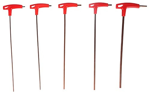 BORDSTRACT 5Pcs T Mango Allen Hex Juego de Llaves, Aleación de Acero Métrico Largo Destornillador Hexagonal, para Reparación Mecánica y Mantenimiento de Automóviles