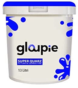 GLOUPIE SUPER QUARZ Pittura Al Quarzo Per Esterno Resistente Alle Intemperie, 13 Lt, Bianco, Made In Italy
