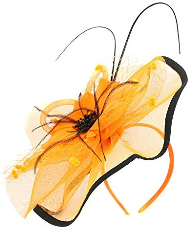 Fascinator Hat Stirnband Hut Schwarze Kirche Top Hut Tea Party Ladies Hut Kopfbedeckung Eleganter Kopfschmuck, Damen Fascinator Hut mit Federn Schleier Stirnband Clip Damen Fascinators Hut Haarreifen