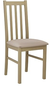 Mirjan24 Esszimmerstuhl Bednir X, Wohnzimmerstuhl, B:43 x H:94 x T:49 cm, Rahmen aus Buchenholz, Sessel, Stuhl für Arbeitszimmer, Esszimmer, Küchenstuhl Holz (Sonoma/Paros 02)