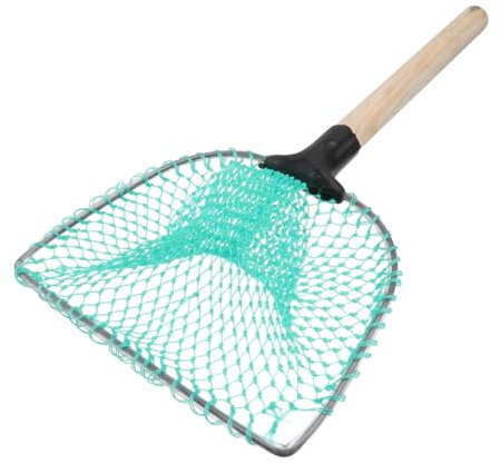 Didiseaon Wooden Handle Fish Tank Net Small Aquarium Skimmer Net for Fish Leaves Shrimp Random Color