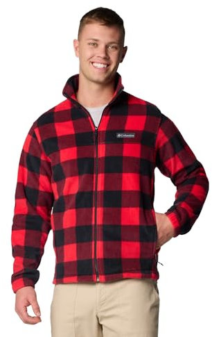 Columbia Steens Mountain Full Zip 2.0, Giacca in pile Uomo, Mountain Red Check Print, M