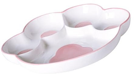 ABOOFAN Geteilter Keramikteller Für Zuhause Und Camping Speiseteller Mit Halter Hausteller Aus Keramik Dessertteller Zum Teilen Von Lebensmitteln