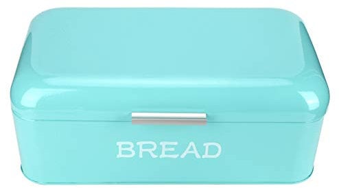 DADEa Caja de Pan de Metal Verde Azulado, Caja de Pan de Cocina Verde Menta, Caja de Pan de Gran Capacidad, Organizador de Pan, Contenedor de Almacenamiento de Productos Horneados para Mostrador de Co