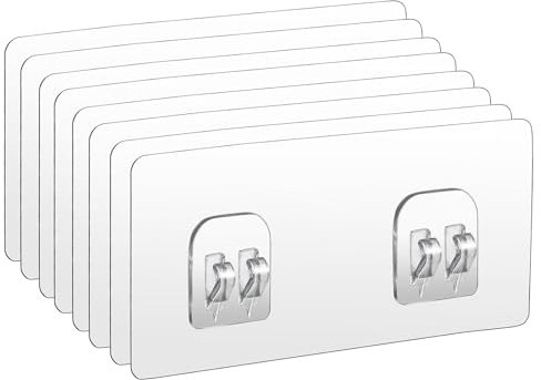 Ganchos adhesivos para carrito de ducha,Transparentes colgadores adhesivos resistentes,Ganchos impermeables para cocina baño pared(8 Piezas)