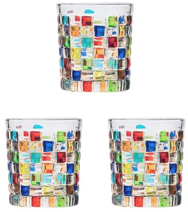 NeaxgeandX Juego de 3 vasos de whisky para vodka, tequila, ron, licor para hotel, boda, cuadrado pequeño