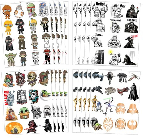 Galaxy Wars Temporäre Tattoo-Aufkleber für Kinder 20 Blatt Universum Weltraum Geburtstag Party Favors Dekorationen Zubehör für Jungen Mädchen Geschenke Klassenzimmer Schule Preise Belohnungen