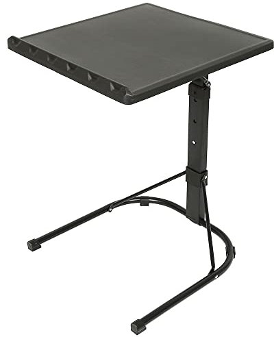 Beistelltisch, faltbar, tragbar, klappbar, für Laptop, höhenverstellbar, für Schlafzimmer, Wohnzimmer, Bett, faltbar, höhenverstellbar (43 x 43 x 63/70/76 cm, schwarz)