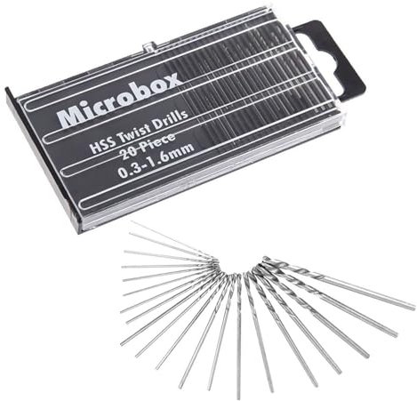 HaoTrade 20Pcs HSS Mini Micro Drill Bit Set, 0.3-1.6mm Shank Micro High Speed Steel Model Precision Drill for Electronic Assembling and Drilling Holes, Woodworking Jewelry DIY