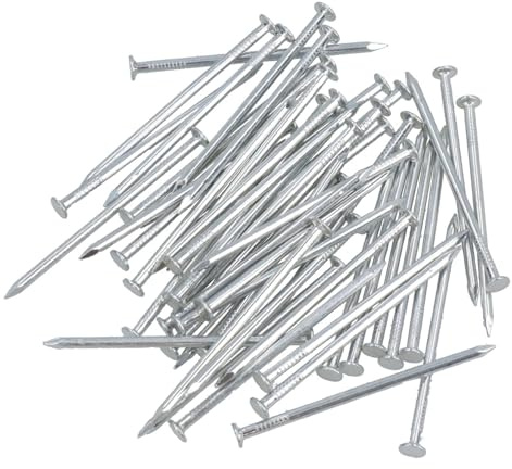 2mm x 60mm Round Headed Wire Nails for Concrete Brick Wood 45pc Zinc Plated