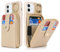 SailorTech iPhone 12 Case Ring Stand with Credit Card Holder for Women, iPhone 12 Pro Leather Case Wallet with Credit Card Slots Zipper Case for iPhone 12/12 Pro-Beige