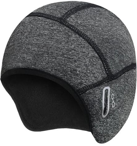 Winter Fahrradmütze für Kinder 2024, Fahrrad Mütze Winter Kinder, Winddichte Unterhelm Mütze für Fahrradhelm, Leichte und Warme Kappe für Outdoor Aktivitäten, Unisex - Grau, fahrradmütze unter Helm