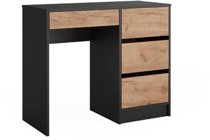 Vicco Schminktisch Sherry, Anthrazit/Goldkraft Eiche, 90 x 75 cm ohne Spiegel