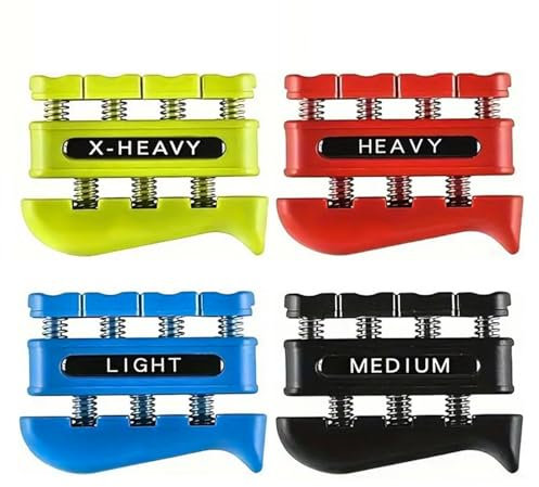 Fuikupe 4 Stück Fingertrainer Handtrainer, Fingerverstärker Fingerübungswerkzeug für Gitarre, Trompete und Klavier
