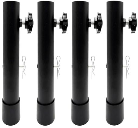 DUIMIMI 4PCS Edelstahl Klapptisch Risers Extenders 17,3 Zoll (44 cm) Tischbeinhöhe Verlängerung für Arbeitstisch, verstellbare Klappbeine, Tischlift -Steigerei für Schreibtisch (Type A 17.3in(44cm))