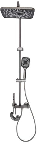 Thermostat Duschsystem aus Edelstahl, Regendusche Duschset mit Mischbatterie Duscharmatur Duschgarnitur Höhenverstellbar 65-105cm