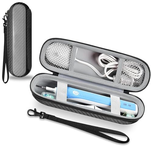 YOLONCE Custodia da Viaggio per Spazzolino Elettrico,Custodia Portatile Custodia Spazzolino Elettrico,Custodia per Spazzolino Elettrico Con Cordino E Borsa a Rete,Adatto ai Viaggi lavoro,striped