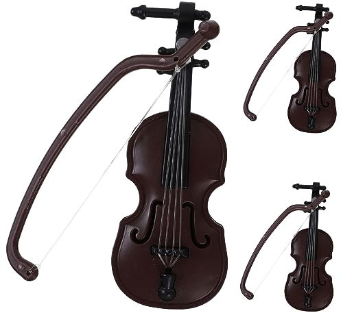 HONMEET 3stücke Mini Violin Modell Realistisches Musikinstrument Für Puppenhaus Dekoration Fotorequisiten Und DIY Projekte Haltbares