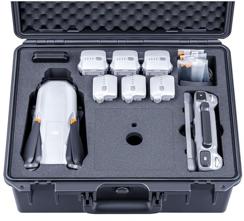 Lykus Titan MA330 Hard Case for DJI Air 3S/3 and DJI RC Pro 2 | CASE ONLY,Fits Fly More Combo,Large Flexible Space,Up to 7 Batteries,,IP67 Waterproof,Shockproof,CNC Cut Premium Foam