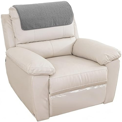 Bezug Für Liegesessel Kopfschutz Für Sofa Arm Cover, Kopfstützenschutz Sessel Für Ledersessel Gartenstühle Stuhl Couch Überzug Sesselbezüge Ohrensessel Relaxsessel(Grau,Short Headrest 1-Piece)