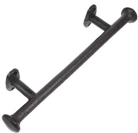 Ciieeo Poignée de Porte avec 4 Vis, Style Vintage Européen en Fonte Rustique Noire Résistante aux Intempéries pour Porte de Grange et Clôture pour Jardin Extérieur