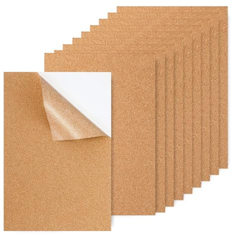 10 Stück Korkplatte Selbstklebend 30 x 21 cm, 2 mm Korkplatten für Die Wand Untersetzer Kork Bastelarbeiten Tischdekoration