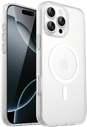 CACOE für iPhone 16 Pro Hülle Kameraschutzend, Kompatibel mit MagSafe, Stoßfest Kratzfest Magnetisch Rückseite Handyhülle für iPhone 16 Pro Case Transluzente