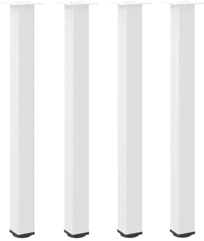Générique Pieds de Table de Bar 4 pièces Blanc 90-92 cm Acier,Meubles,Accessoires pour Tables,Pieds de Table,4012473