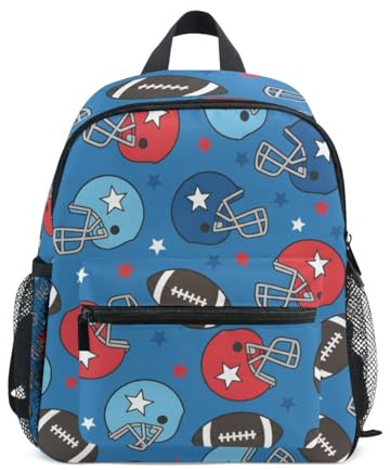 ISAOA Zaino per la scuola materna per bambini con casco da football americano, zaino per la scuola materna, zaino casual per ragazzi e ragazze
