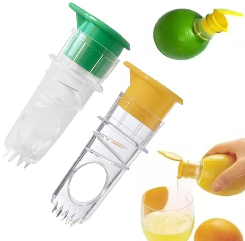 2 Pezzi Spremiagrumi Manuale, Spremi Limone con Coperchio per Agrumi, BPA Free e Lavabile in Lavastoviglie, Ideale per Cucina, Bar, Viaggi
