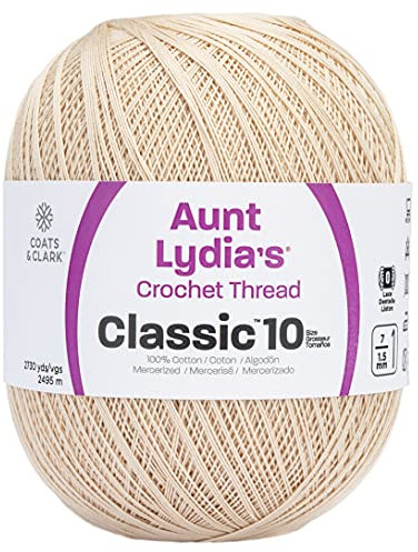Coats Crochet 10 Aunt L'ydia Classica, Grande, Colore Naturale