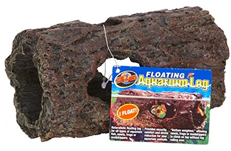 Zoo Med FA-10 Floating Aquarium Log, S schwimmendes Versteck für Fische, Holzstammoptik, rollt nicht im Wasser
