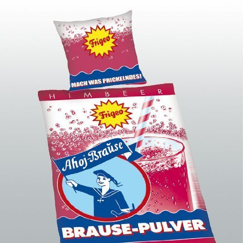 Ahoi Braus Bettwäsche 135x200cm Linon Ahoy Brause Himbeere