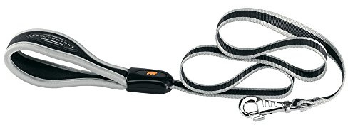 Ferplast ERGOCOMFORT G Ergonomic Dog Lead - Secure Grip with Soft Padding - Anti-Abrasion - Extra-Resistant Finished Seams - Italian Design - 120 x 2.5 cm, Grey