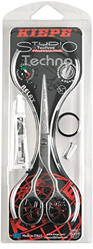 Kiepe 2233 Studio Techno Professionelle Friseurschere mit Relax Ergonomic Design, Mikroverzahnten Klingen, Breite Präzisionsklingen aus Carbon-Chromo Edelstahl, 5.5 Zoll - Kiepe Fama