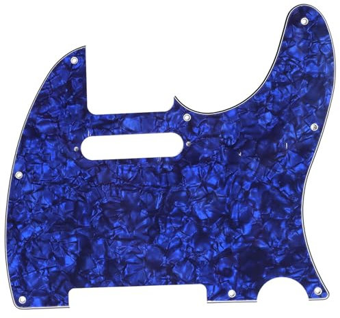 Musiclily 8 Hole Tele Pickguard Scratch Plate for Fender USA/Mexican Standard Telecaster Modern Style Electric Guitar, 4Ply Blue Pearl