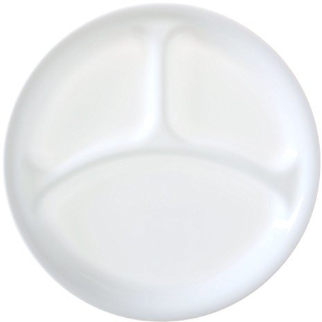 Corelle Livingware Winter Frost White 10.25 Divided Dinner Plate (Set of 8)