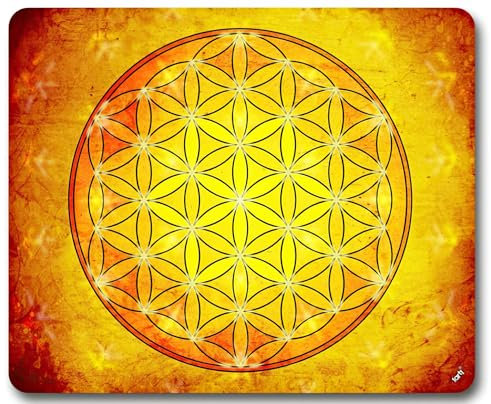 1art1 Mandalas La Fleur De Vie, L'Élement Feu Tapis De Souris 23x19 cm